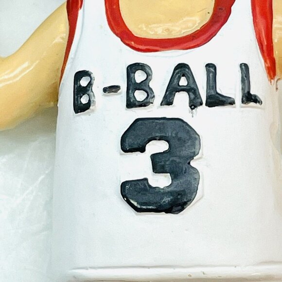 Christmas Ornament Cute Boy Basketball Player White Jersey #3 Hand Painted - Picture 3 of 9